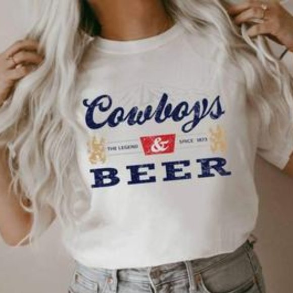 Tops - COWBOYS & BEER Handmade Graphic Tee